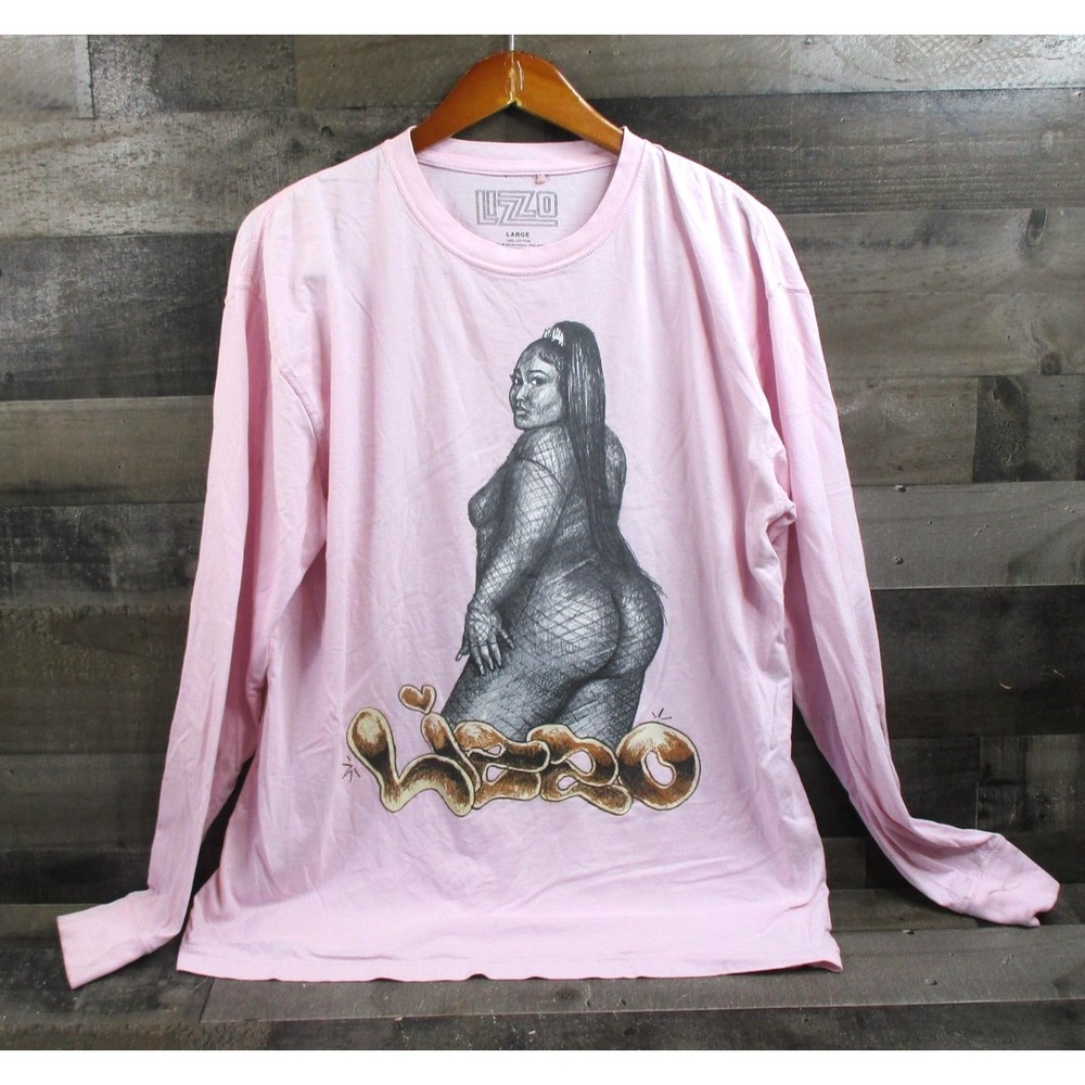 Lizzo Special Tour Shirt Mens Large Pink Long Sleeve Concert Graphic Rap Tee
